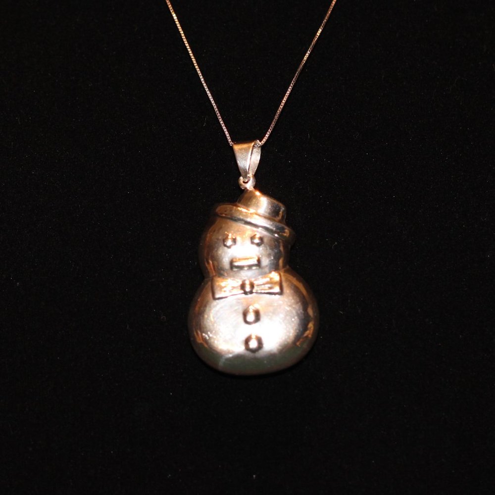 Sterling Silver Snowman Necklace (SN0002)